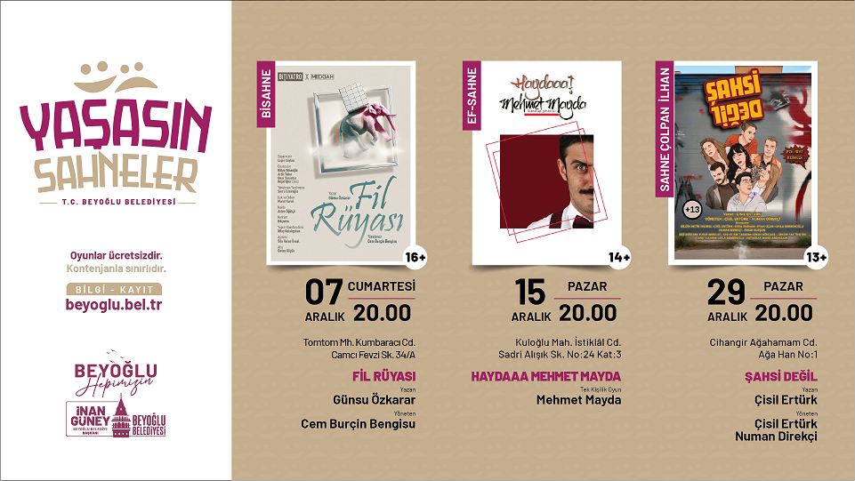 Yaşasın Sahneler Aralık Ayı Gösterimleri